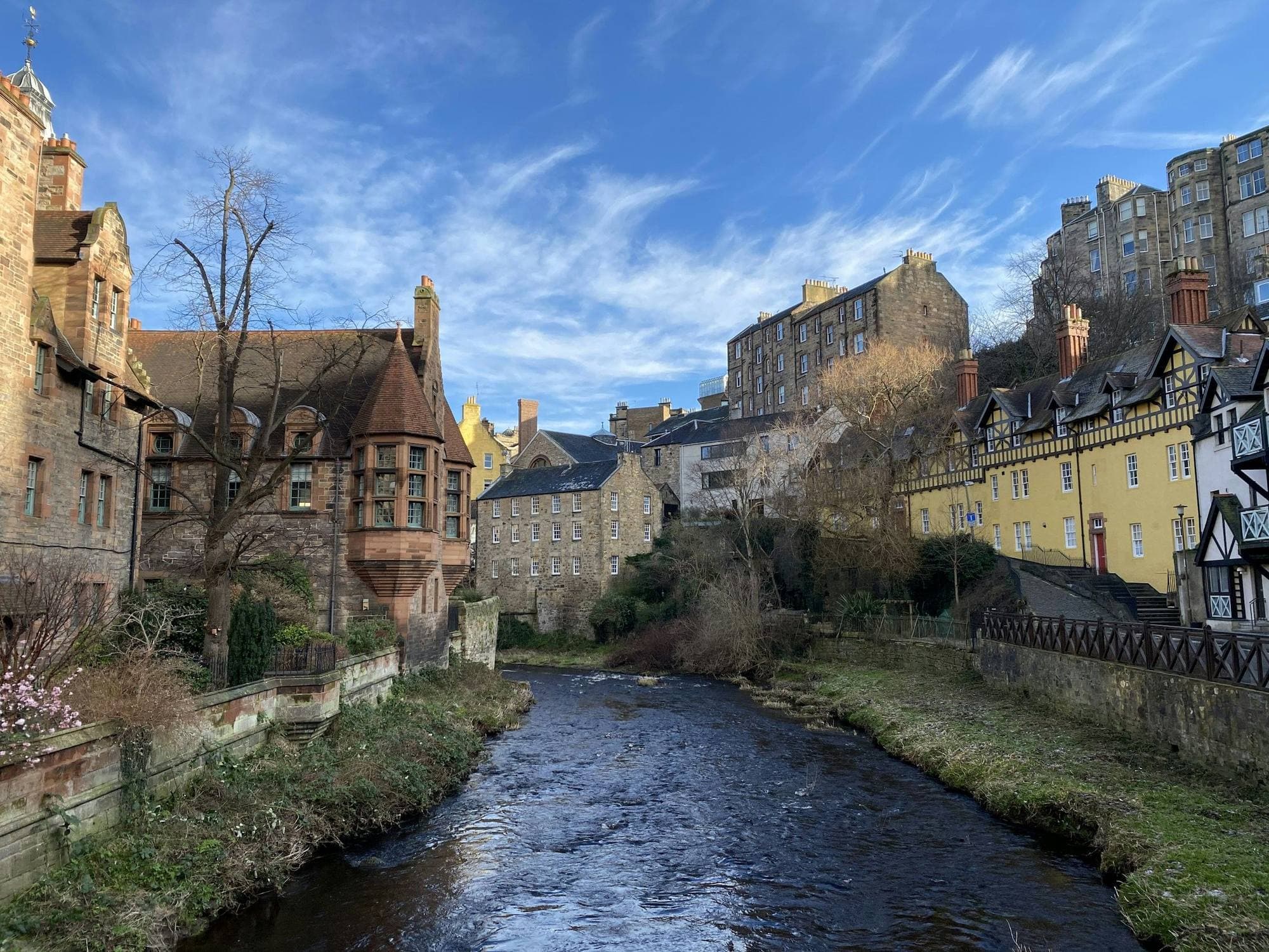 Houses above the Water of Leith in Edinburgh's Dean Village