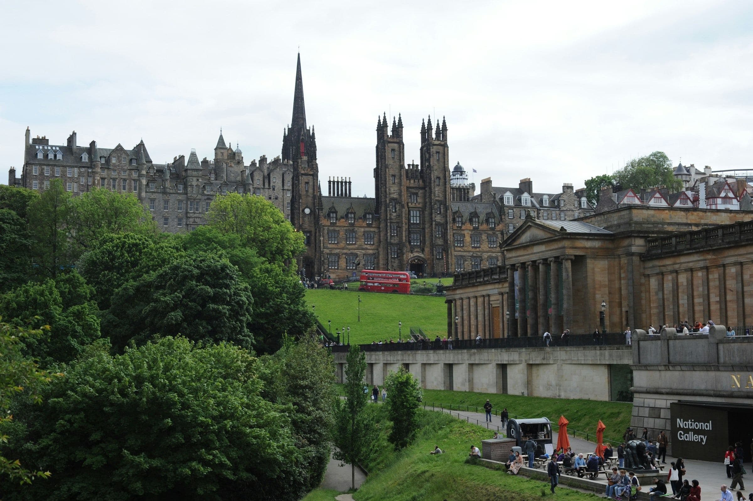 Princes Street Gardens, with the National Gallery and the Old Town skyline above